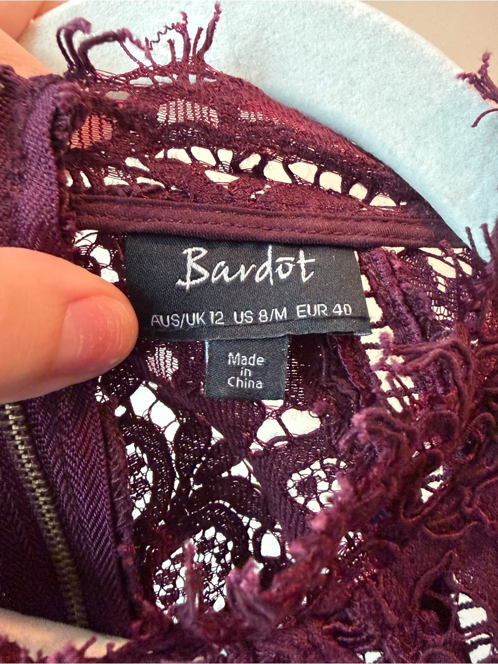 Bardot Plum Lace Midi Dress - Picture 3 of 5